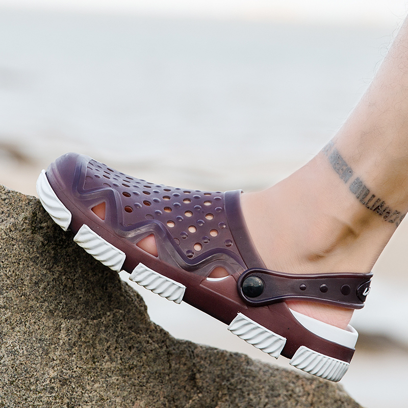 

Original Classic Garden Flip Flops Water Shoes Men Summer Beach Aqua Slipper Outdoor Swimming Sandals Stripe Shoes, Red