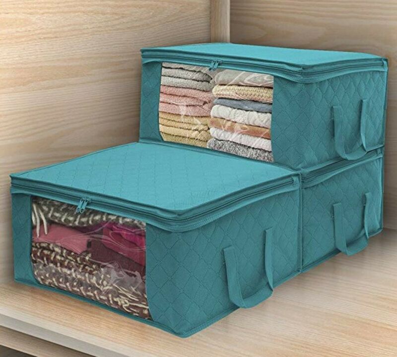 Neu Große Aufbewahrung Tasche Box Kleidung Bettwäsche Bezug Bettdecke Wäsche