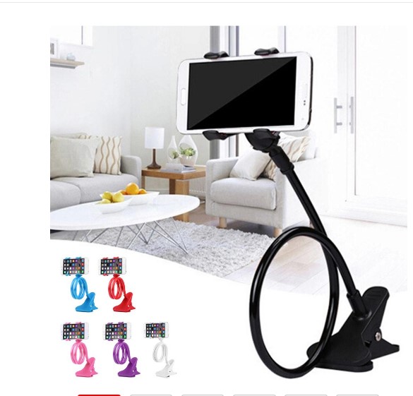

new Mobile Lazy Bracket Two Clamp Flexible Phone Stand Holder for Cellphone Support cell phone mounts, Mixed color