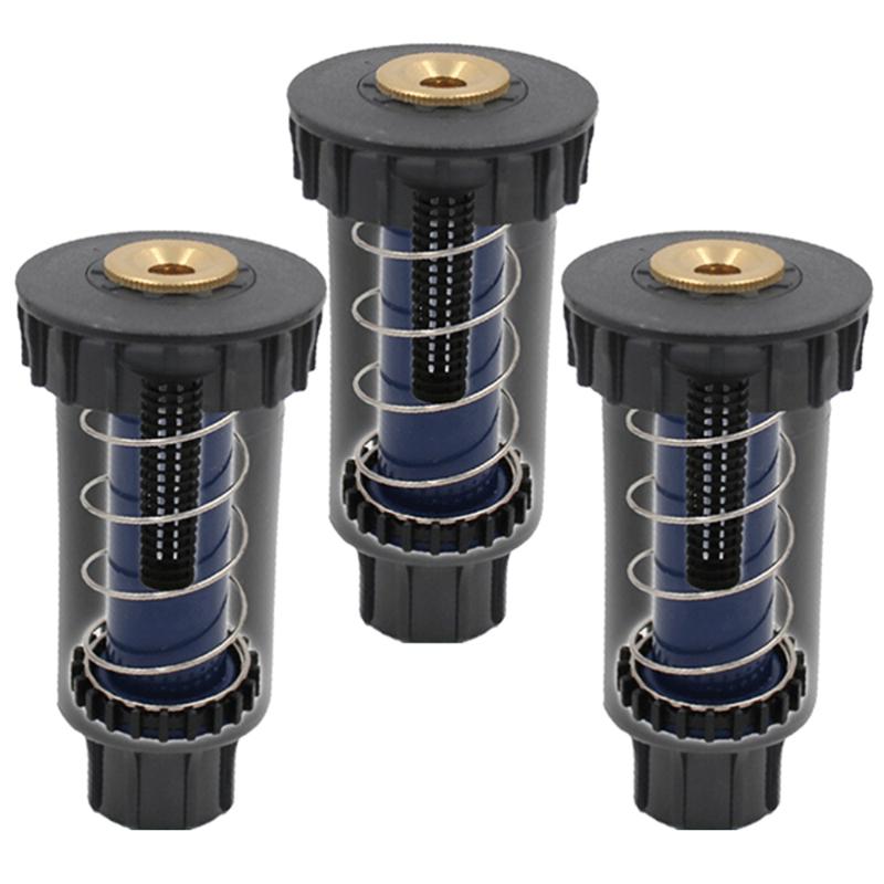 

3PCS -Up Sprinklers with Brass Nozzle Adjustable Plastic Irrigation Garden Watering Cooling Nozzle for Lawn Yard Garden Plant, Black