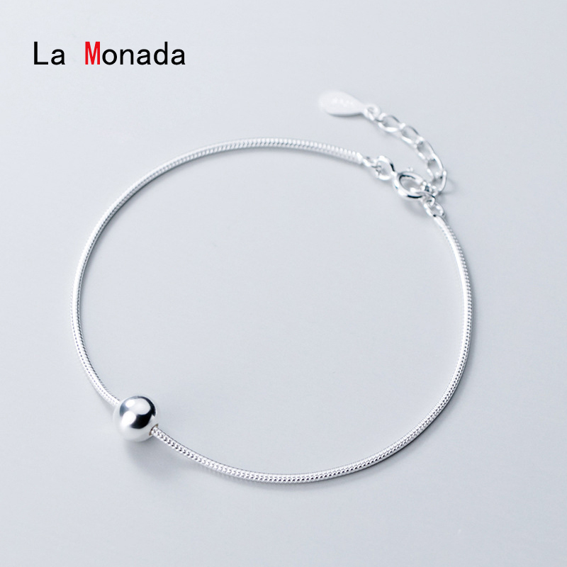 

Other Bracelets La Monada For Women Silver 925 Sterling On Hand Beads Fine Jewelry Bracelet Woman Snake Chain
