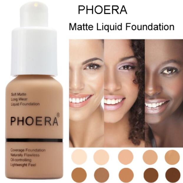 

Phoera Perfect Beauty 30ml Liquid Foundation Base Soft Matte Long Wear Oil Control Concealer Foundation Cream Women Makeup