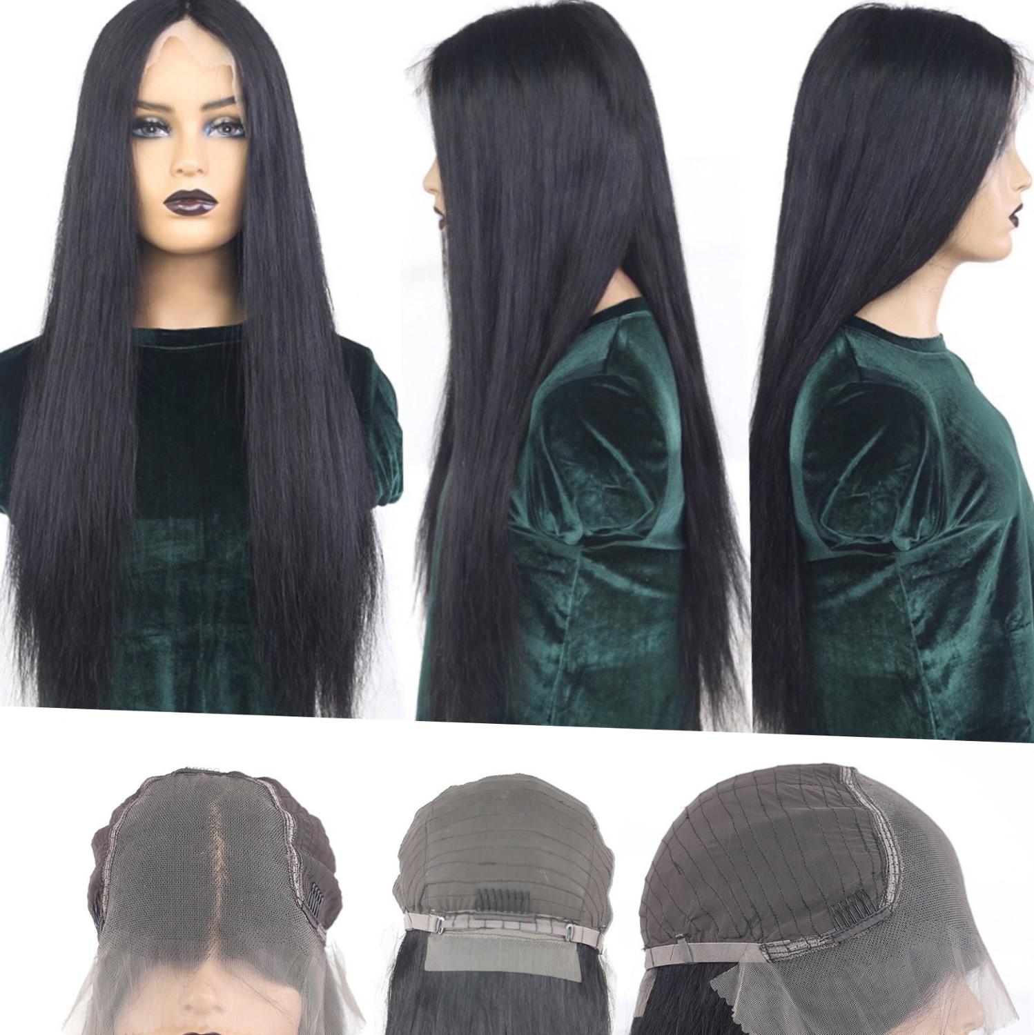 

13x6 Lace Front Wig Straight Human Hair Wigs Lace Front Brazilian Wig Natural Hair 150% Remy Pre-Plucked Winter, Black