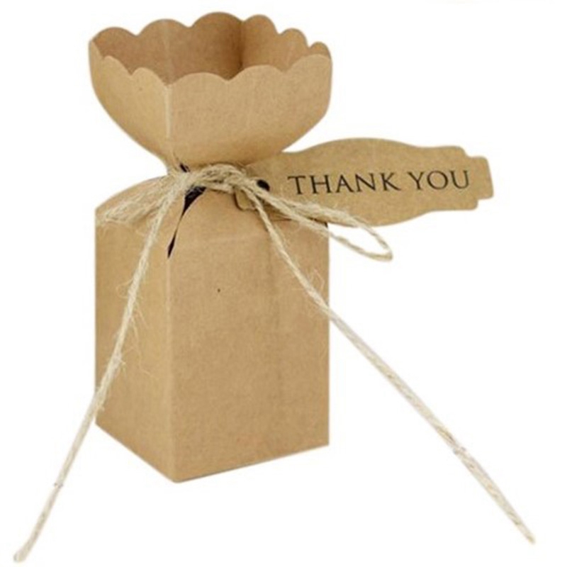 

Hot Sale 100 Pieces Vase Creative DIY Candy Box Valentine's Gift Bag Retro Personality Birthday Kraft Paper Boxes Birthday Party