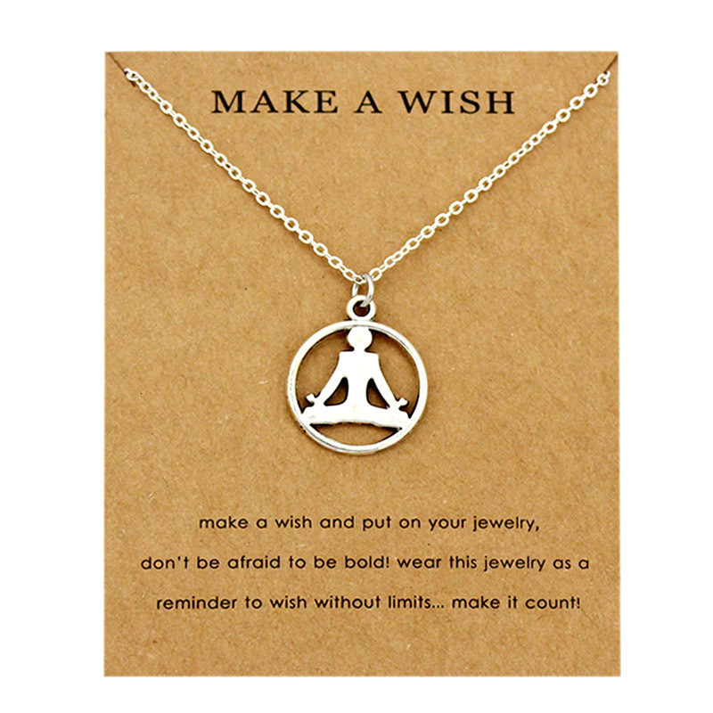 

Buddha Lotus Om Ohm Mala Yoga Necklaces Heart Chakra Pendants Women Men Unisex Girl Handmade Trendy Jewelry Christmas Gift