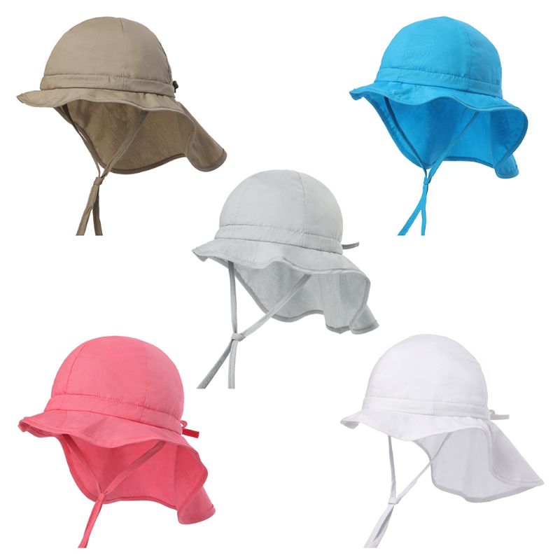 

Summer Baby Hat Boys Girls Sun Protection Hat Beach Swimming Kids Sunscreen Cap, Gray