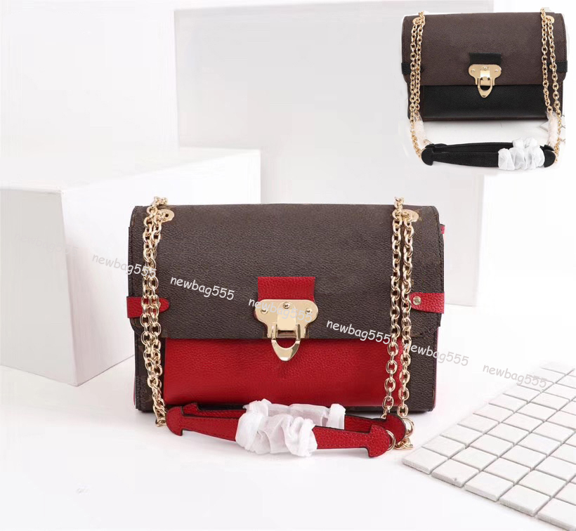 

Famous brand 25cm M shoulder bag flower leather patckwork chain messenger bag pochette crossbody bag black AVIN handbag flap pocket 43931