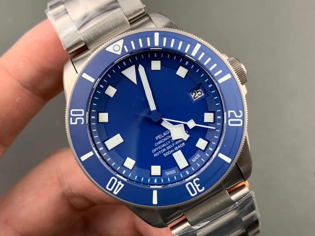 

ZF factory crime men watch automatic mechanical movement 42MM body metal sapphire glass blue titanium potato, The original box