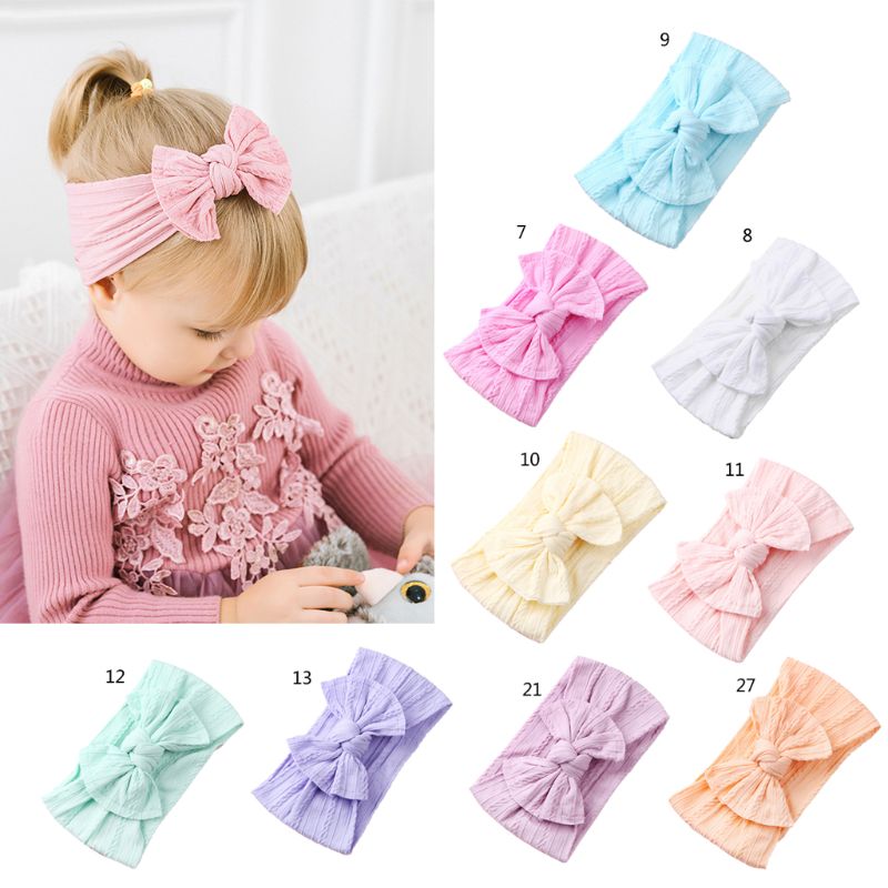 

New Baby Nylon Headband Soft Bowknot Turban Hair Bands for Children Girls Elastic Headwrap Hair Accessories Headbands