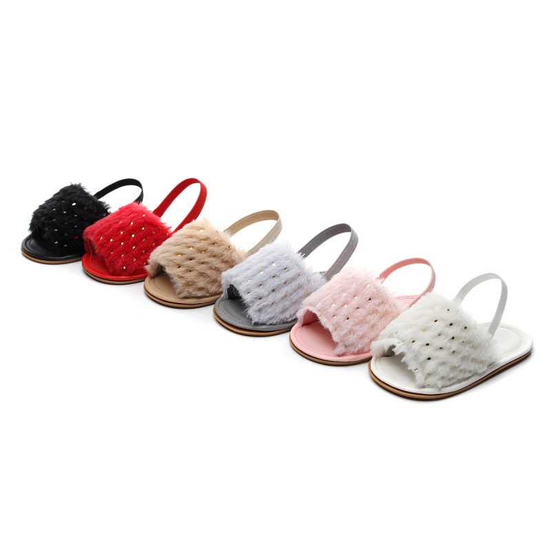 

Newst Summer Infant Baby Girl Shoes Sandals Baby Girls Infant Cute Plush Gold-dot Soft Crib Elastic Band Babe Shoes -24M