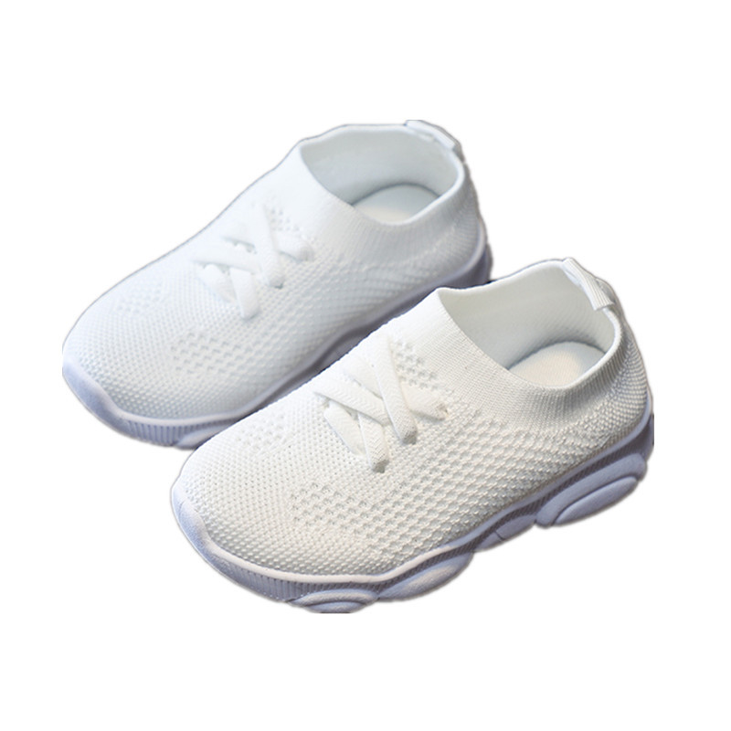

2020 Autumn New Kids Shoes Children Sneakers Baby Girl Shoes Knitted Soft Men and Children Baby Mesh Breathable Sneakers, Gray
