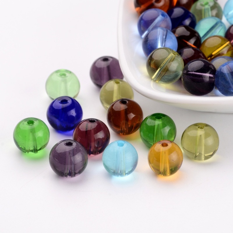 

50~300pcs 6mm 8mm 10mm Glass Round Beads for jewelry making Accessories Findings, Randomly Mix Color,hole: 1mm F65