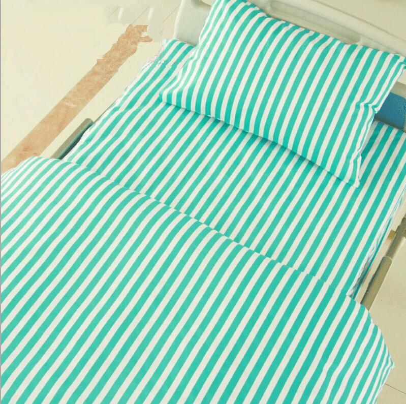 

Bed Sheet+1Pcs Pillow Cases Decor hosipital Textile Bedding Coverlet Flat Sheet stripe Bed Cover Sheet Soft sheets, White