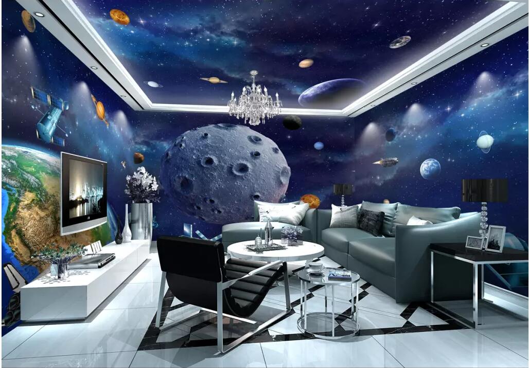 

3d wallpaer custom photo Cosmic Galaxy Earth Planet Theme Space bacground wall living room home decor 3d wall murals wallpaper for walls 3 d, M2