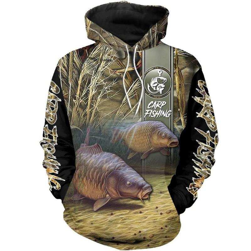 zippern Cartoon Print Fish Pole 3D Sweatshirt Hoodie Hiphop Tops Unisex Tracksuits Coat
