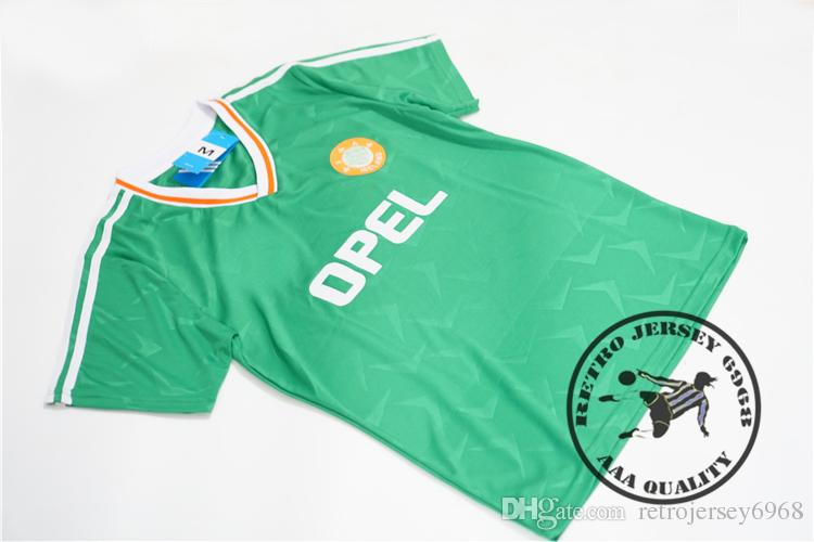 

Free shipping 90s ireland home old retro soccer jersey, Green jersey
