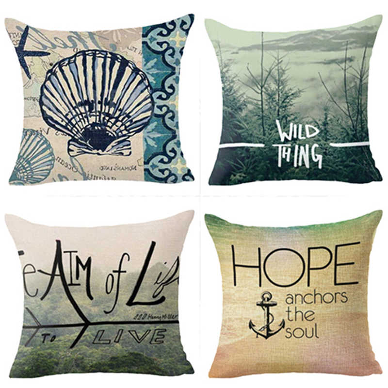 

Fashion 18'' Tower Sea Conch Tree Quote Cotton Linen Pillow Case Throw Cushion CaseSoft Room Gifts Single Sides Printing, Lobster urchin