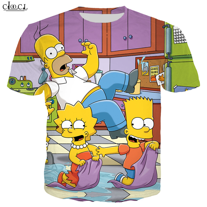 

Anime The Simpsons T Shirt Men Women 3D Print Cartoon Simpson Short Sleeve Fashion Couples Hip Hop Streetwear Tee Tops S-5XL, T shirt 1