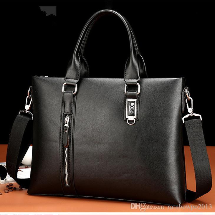 

Factory wholesale men bag British leather business briefcase large capacity two piece leathers handbags fashion handbag shoulder bags, Black2(printing box packaging)