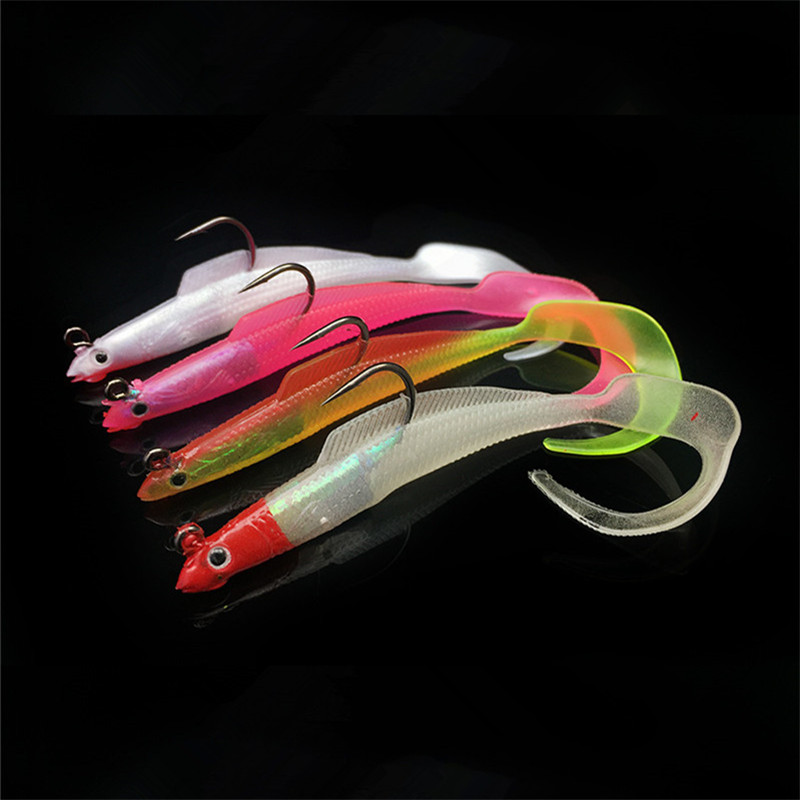 

10pcs Mixed 4 Color 12cm 8.5g Jigs Fishing Hooks Fishhooks Single Hook Soft Baits & Lures Artificial Bait Pesca Fishing Tackle Accessories