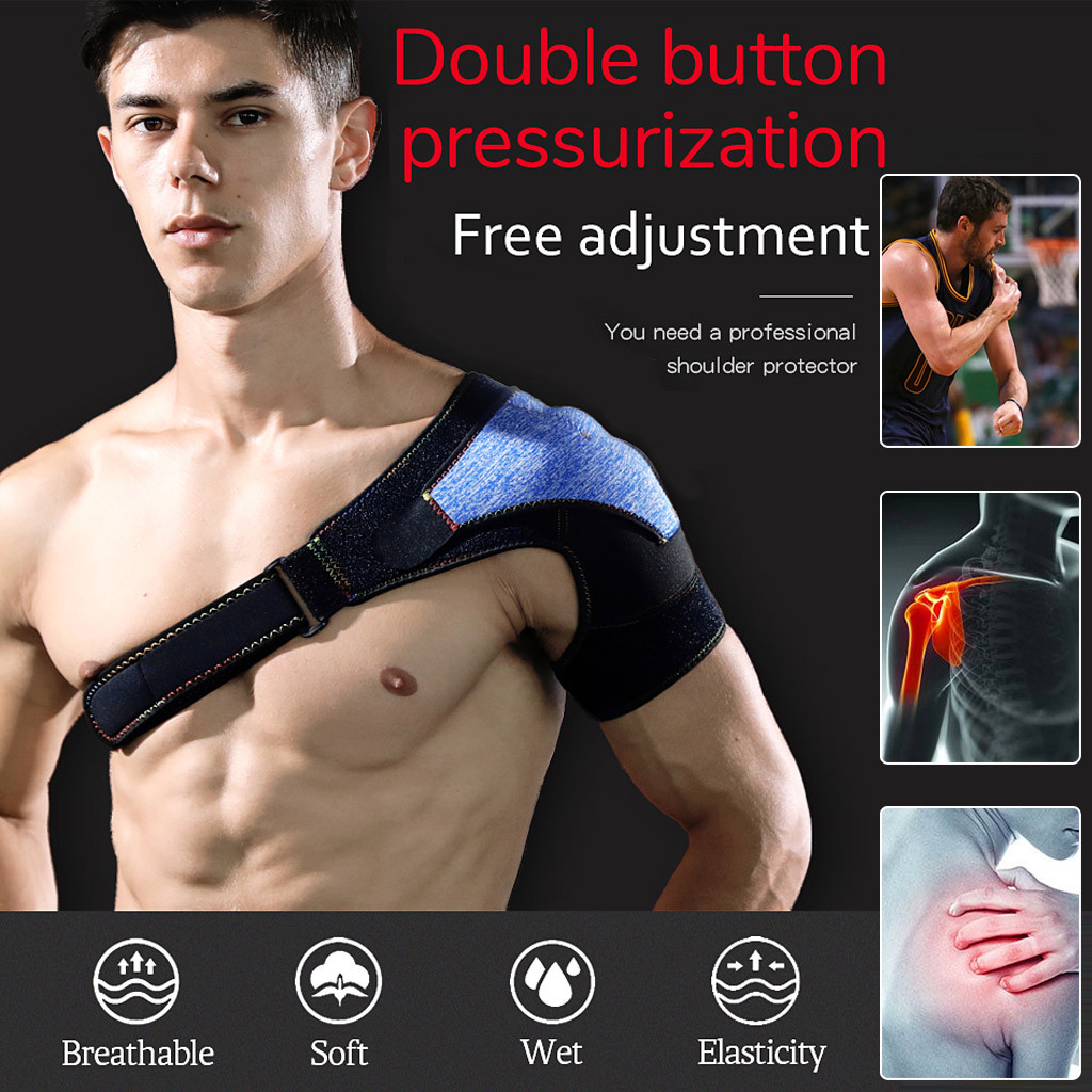 

Left/Right Shoulder arm warmers Brace Rotator Cuff Support Injury Dislocate Compression Wrap Cycling running exercise #XP25, Black