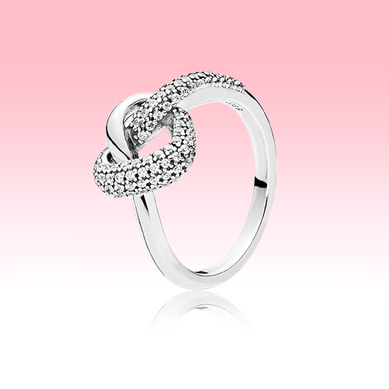 

New arrival Knotted Heart Ring Women Wedding Love Jewelry for Pandora 925 Sterling Silver Girls Engagement Hearts Rings with Original box