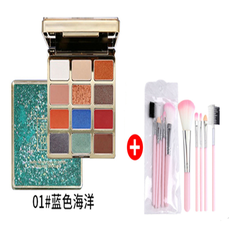 

New Diamond 12 Colours Glitter Sparkle Eyeshadow Palette Makeup Eye shadow Set, Pink