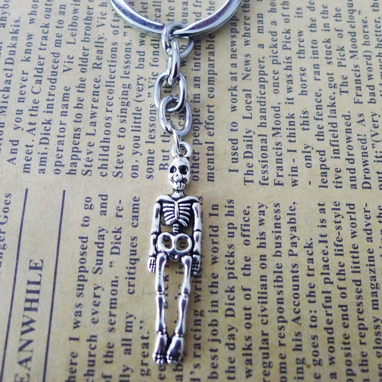 

Alloy Human Skeleton Head Key Pendant Buckle Ancient Silver Ornaments Parts