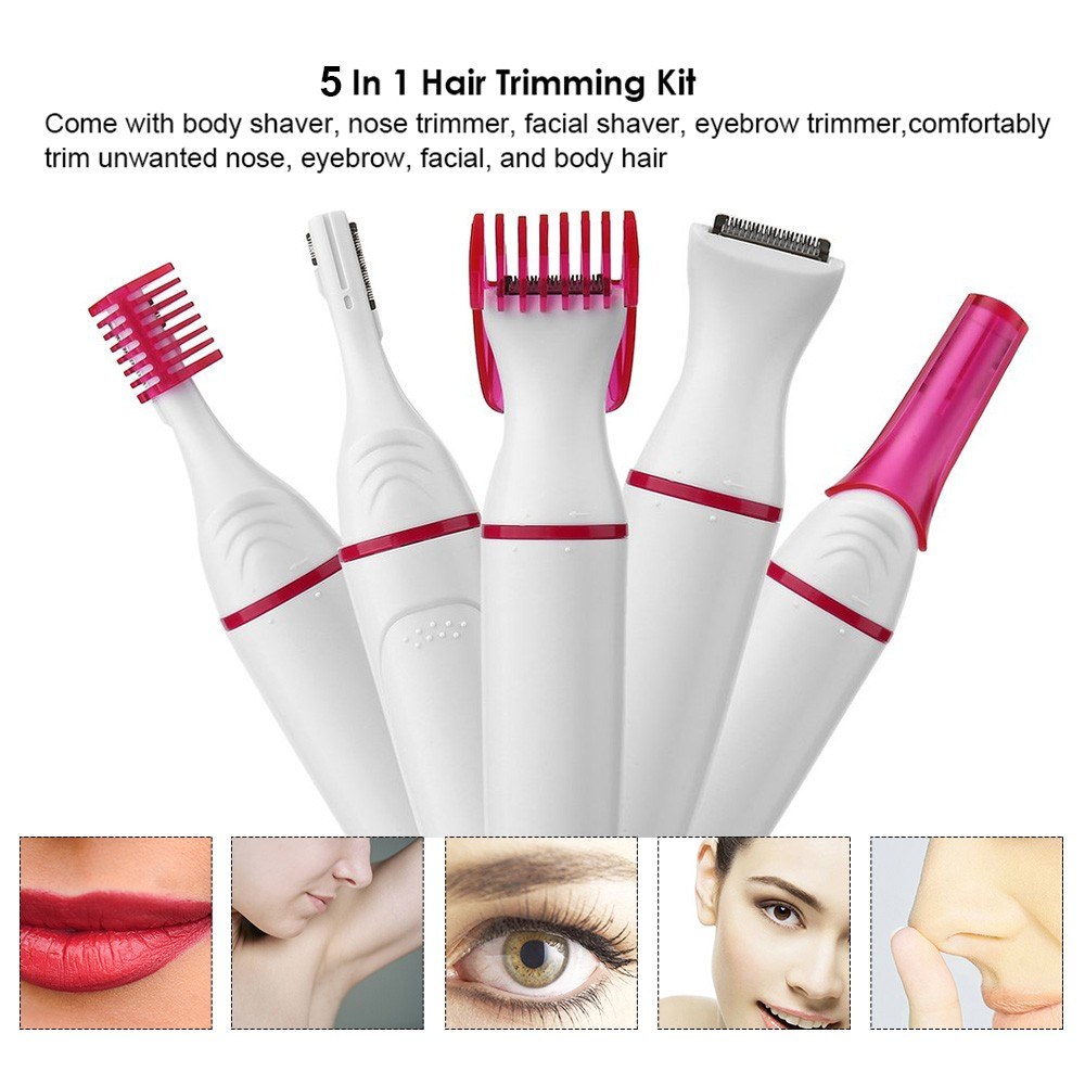 

5 in 1 Women Hair Removal Shaver Trimmer Razor Epilator Electric Shaping Female Shaving Machine for Eyebrow Underarm Body