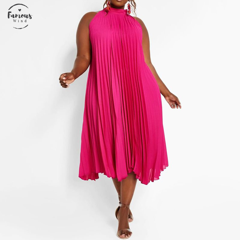 Discount Boho Pleated Maxi Dress Boho Chiffon Pleated Maxi Dress