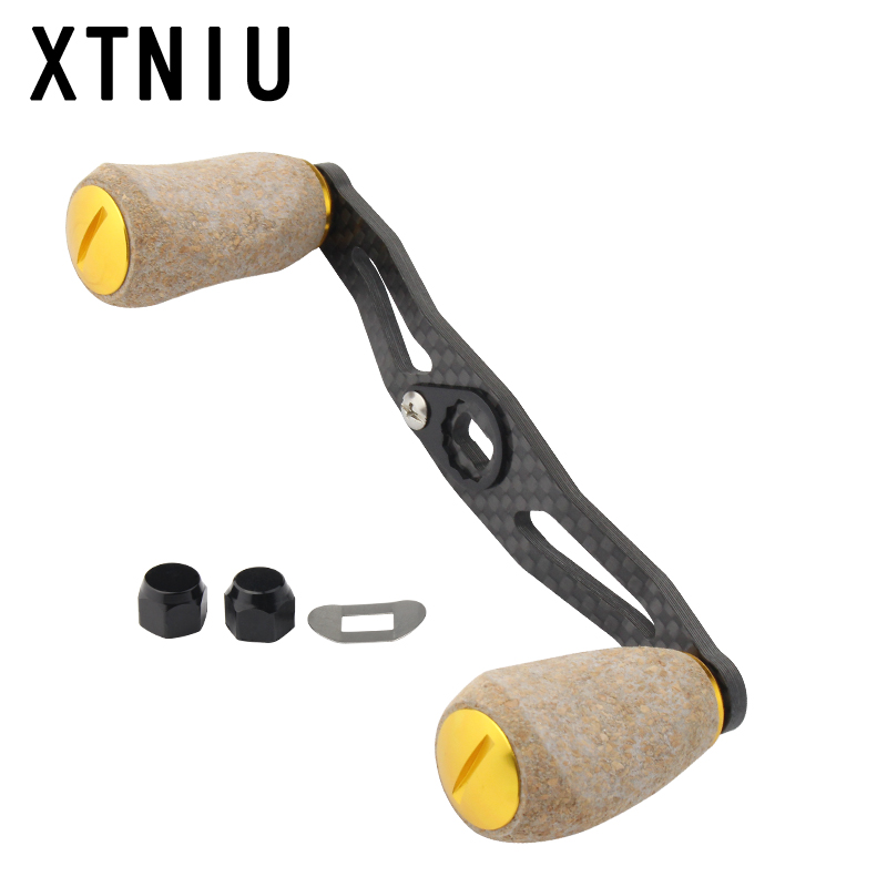 

XTNIU High Quality 105mm 8*5mm Hole Carbon Fiber Fishing Reel Handle Soft wooden Cork Knob Bait casting Fishing Reel Rocker