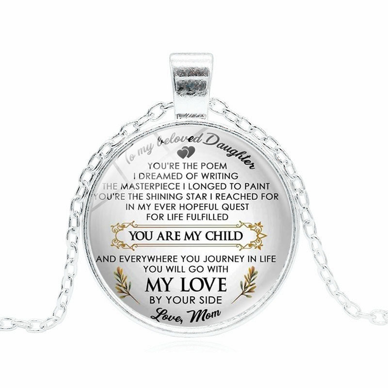

My Love Child Necklace Letter Mother Father Glass Cabochon Necklaces Fashion Jewelry Will and Sandy drop Ship