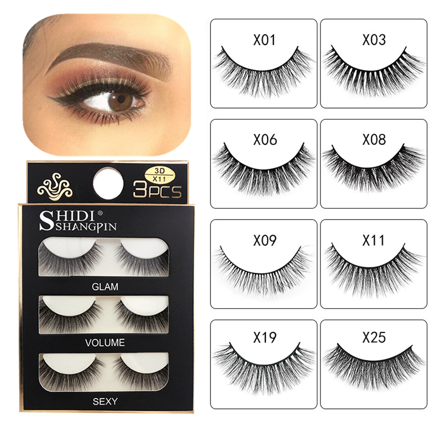 

3 Pairs/lot 3D False Eyelashes Super Natural Long Faux Thick Mink Hair Eye Lashes Extension Makeup Fake Lash 17 Styles