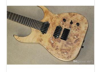 

Free Shipping 24 frets 6 strings electric guitar One Piece Burl pattern Body 1