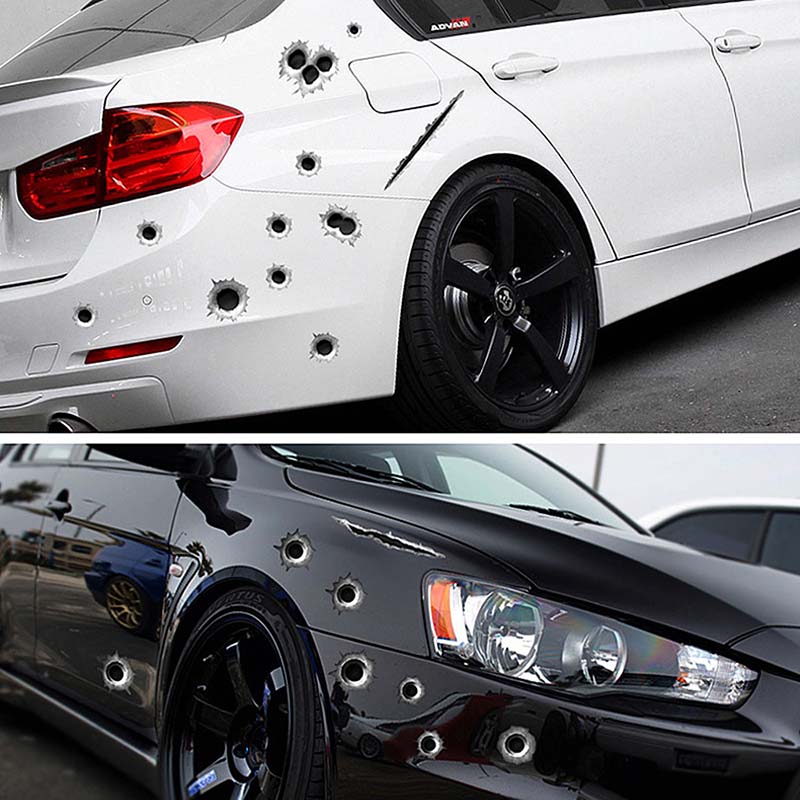32 Bullet Hole Orifice Graphic Decal Shothole Car Auto Helmet Windows Sticker