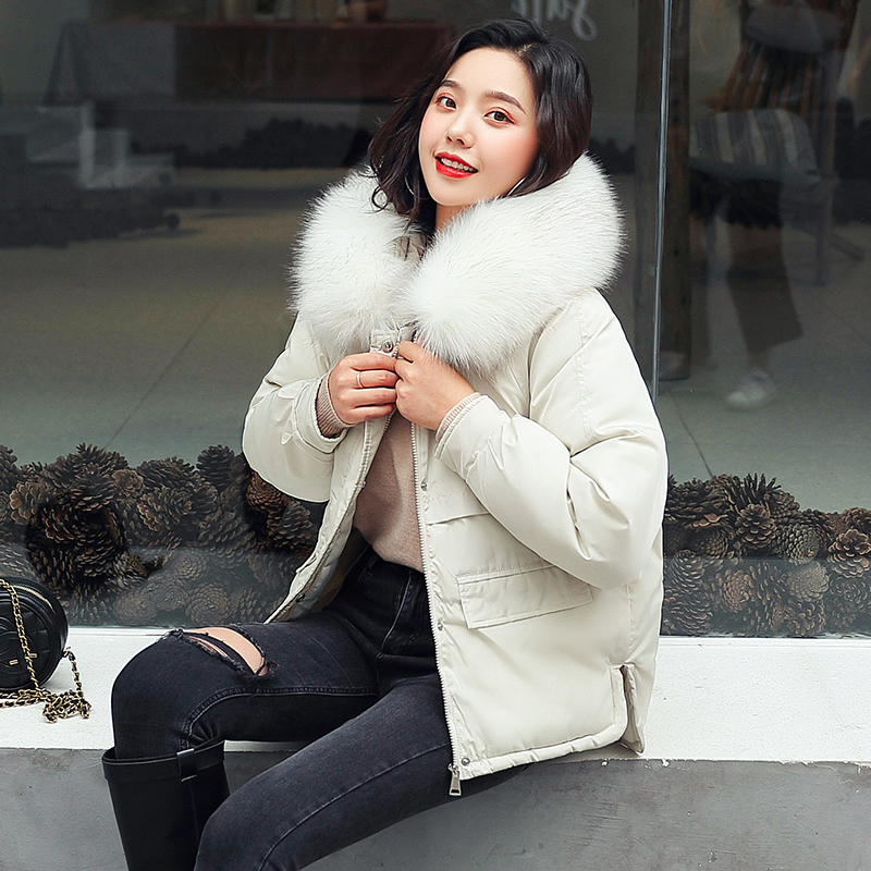 

Fur Hooded Winter Jacket Women Thick Parka Female Long Winter Coat Women Cotton Lady Wadded Jacket Coat Plus size, Black