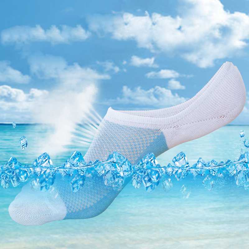 

2020 new spring and summer mesh breathable invisible boat socks striped silicone non-slip socks men's invisible, C2