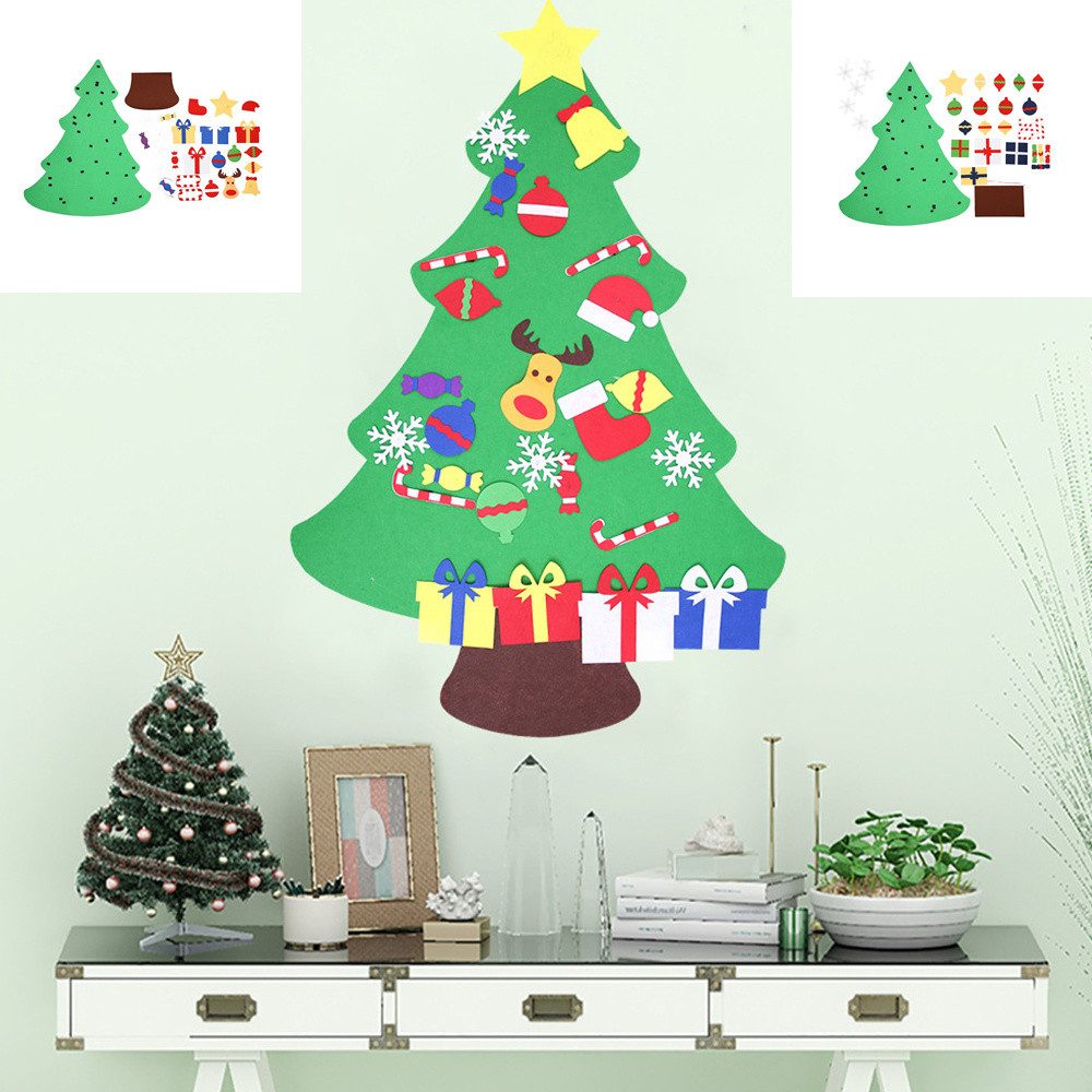 

DIY Three-dimensional Felt Cloth Christmas Tree large Christmas Hanging Gift kid room decoration 2019 New #30