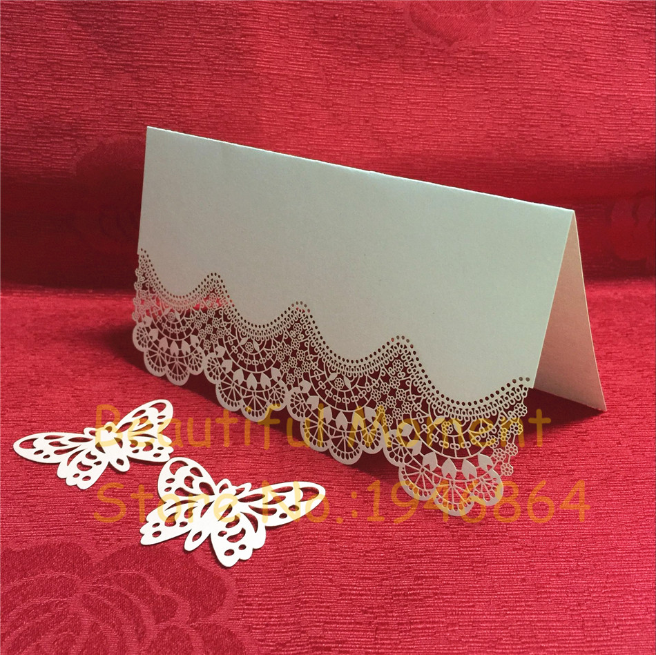 

50pcs Laser Cut Lace Flower Table Name Place Cards Wedding Decoration Birthday Party Invite Cards Table Decoration Favor