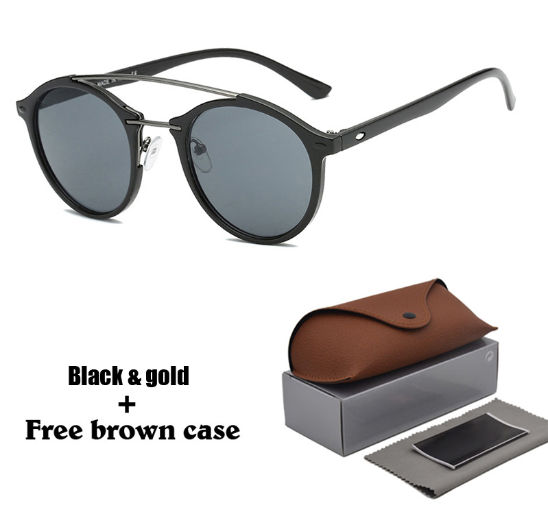 Designer Rotondo Piatto Lens Occhiali da sole Big vintage con UV400 Da Uomo Donna
