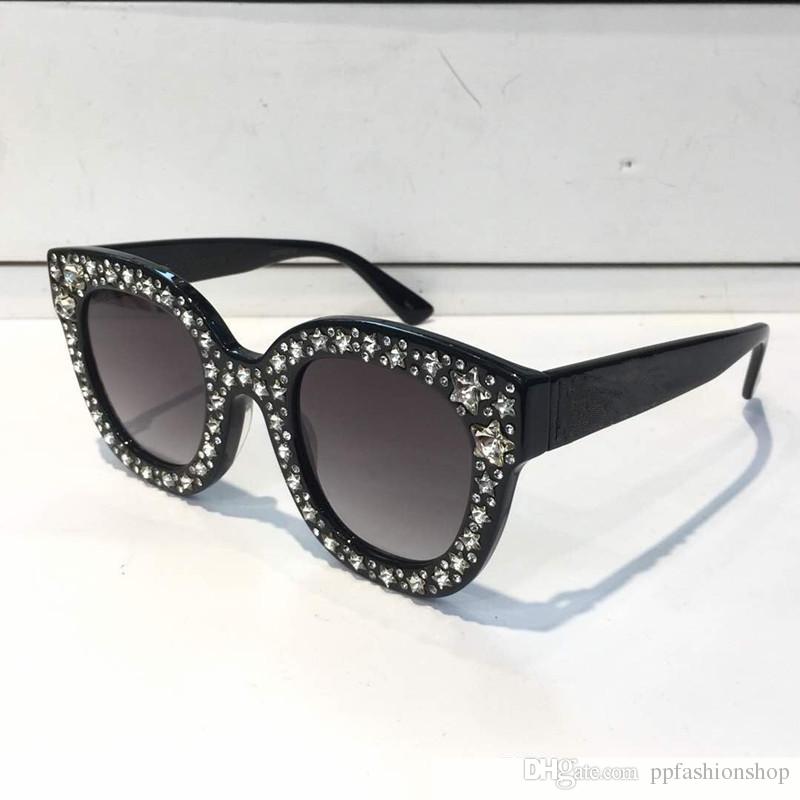 

0116 Sunglasses Luxury Women Brand Designer Cat Eyes Glasses Summer Style Rectangle Full Frame Top Quality UV Protection glasses, White;black