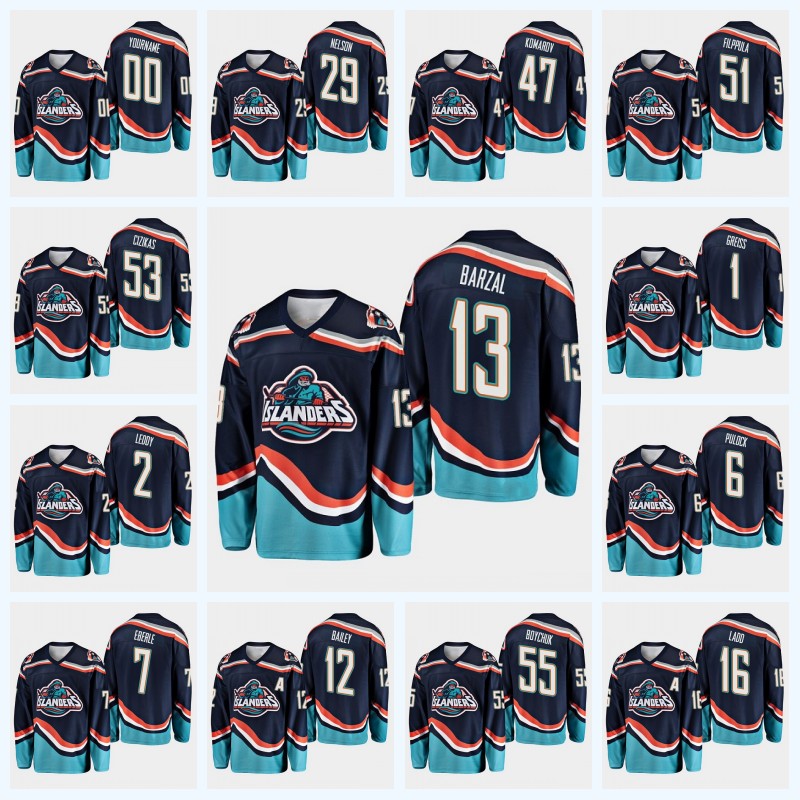 

New York Islanders Heritage Jersey 13 Mathew Barzal 47 Leo Komarov 27 Anders Lee 2 Nick Leddy 53 Casey Cizikas 17 Matt Martin