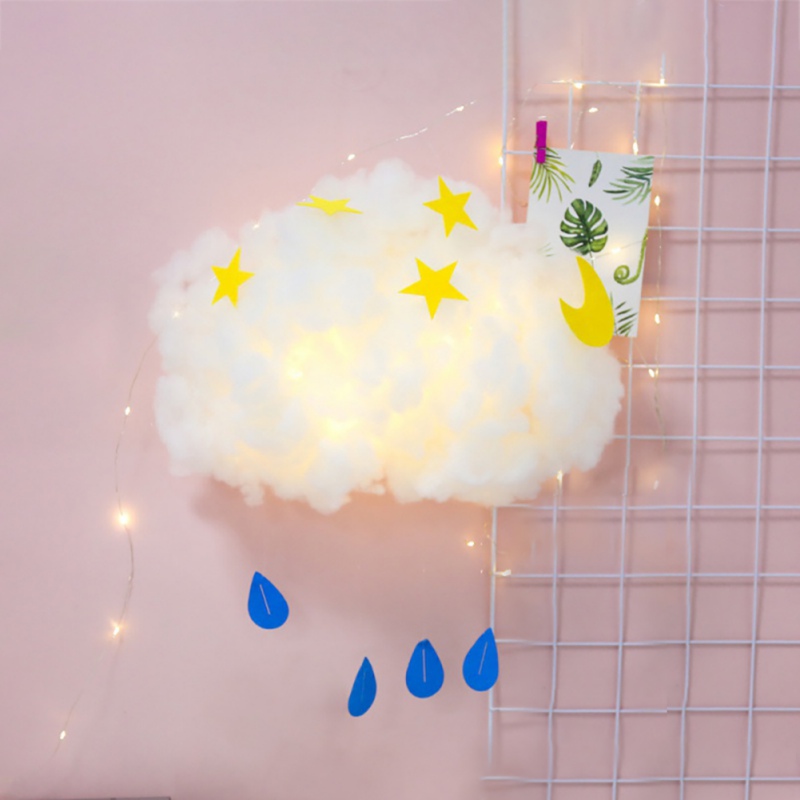 

2m DIY Handmade Cotton Cloud Shape Light Hanging Night Light For Birthday Gift Bedroom Decor Home Decoration Dropshipping