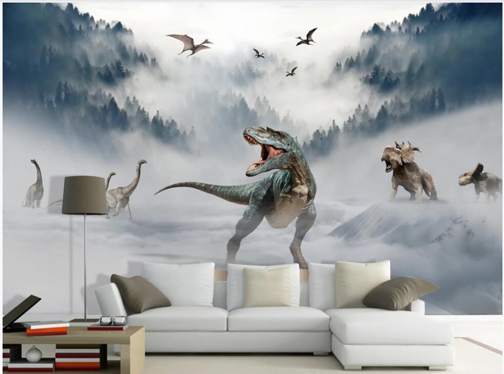 

3d wall murals wallpaper for walls 3 d Glacier Forest Dinosaur World custom photo mural living room home decor background, Non-woven wallpaper