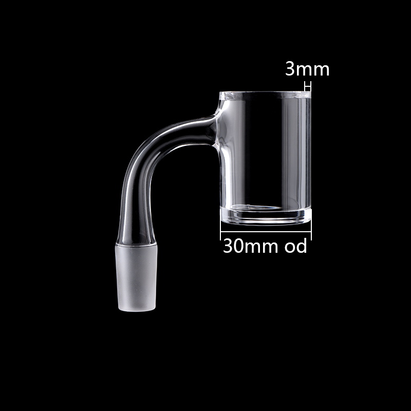 

New 30mmOD America Grade Weld Beveled Edge Quartz Banger With 4mm Clear Bottom 10mm 14mm 18mm Quartz Banger Nails for Glass Pipe