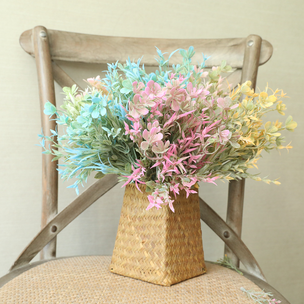 

5Pcs/lot Artificial Color PE Plum Grass Bunch Wedding Fake Flowers Green Plants Home Decoration Crafts Flower Accessories, White