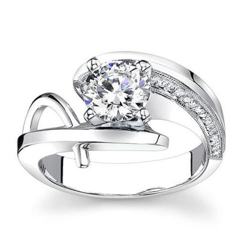 

Luxury Shining Cubic Zircon Fashion Rings Brand Design Vintage Women Finger Engagement Ring Silver color Wedding Jewelry Bague
