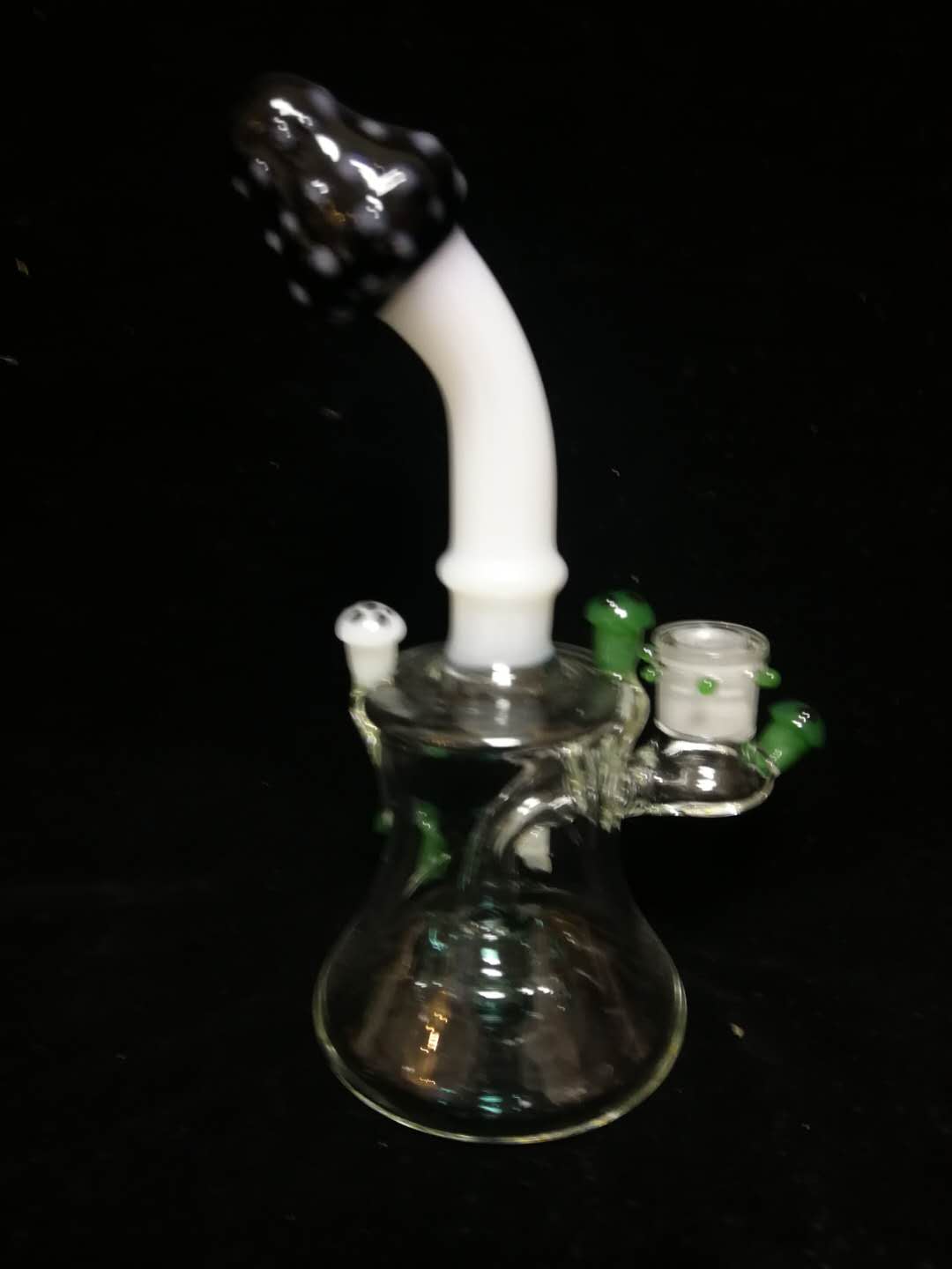 Facebook tiktok Glass bubbler banger hanger with 14mm thick quartz banger mushroom trip oil rig dab rig glass bong thick glass high quality-image-531433698