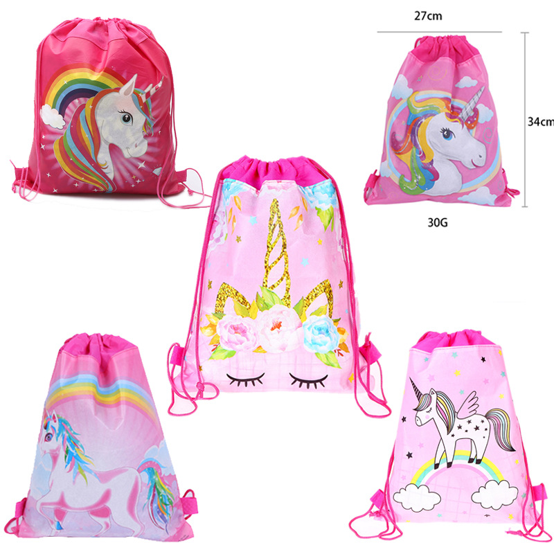 Imprimer Licorne Cordon Sac /À Dos Enfants Tissu Non-tiss/é Licorne Mignon Dessin Anim/é Sport Sac Sac /À Dos D/épaule Sacs Gym Sac