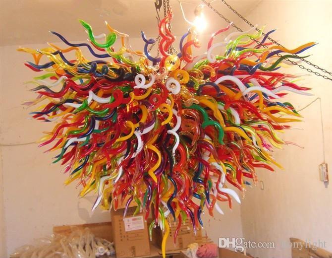 

Hand Blown Glass Chandelier Multi Colored Murano Glass Chandelier Living Room Decor Energy Saving Light Source Pendant Lamps for Sale